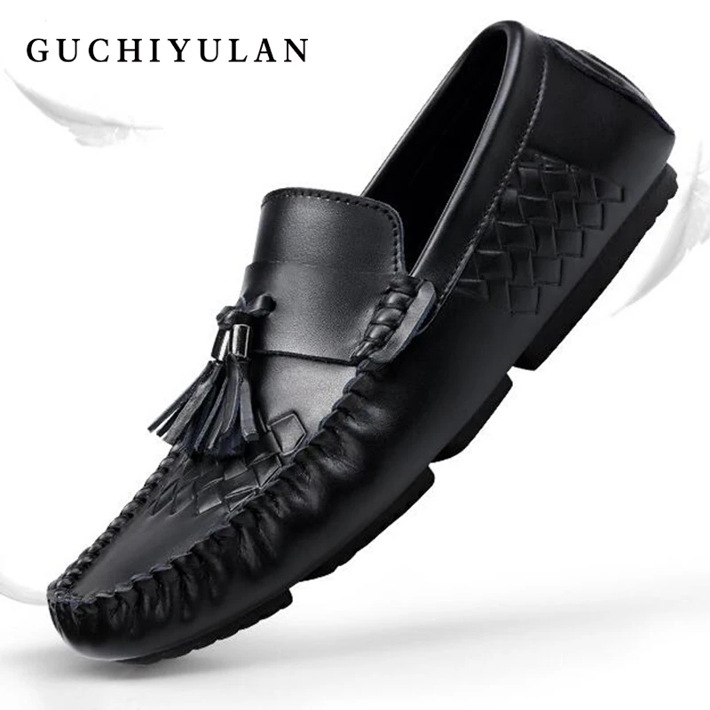 

2018 Newest Brand Name Men Casual Shoes Big Size 46 Slip-on Men Loafers Autumn Genuine Leather Driving Flat mocasines hombre