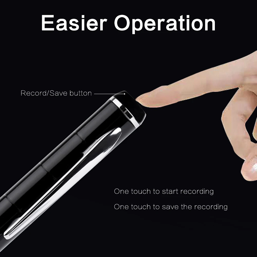 Lgsixe Voice Recorder Pen 8GB 192Kbps Digital Audio Voice Recorder with One Button Recording and Metal Casing Black Lgsixe Voice Recorder Pen 8GB 192Kbps Digital Audio Voice Recorder with One Button Recording and Metal Casing Black