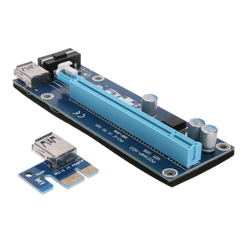 60 см PCI-E 1x до 16x Майнинг машина расширитель Riser адаптер с USB 3,0 кабель 15Pin до 4Pin IDE Molex разъем питания кабель для BTC