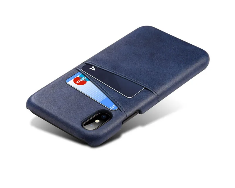 For iPhone X XS Max XR Credit Card Case Vintage PU Leather Wallet Case for iPhone 7 8 6 6S Plus Card Slots Hard Cover Fundas