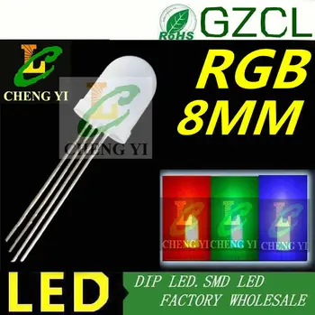 

Tri-color 8mm RGB led diode 4PIN multicolor dip led R1.8-2.2V GB3.0-3.5V common cathode