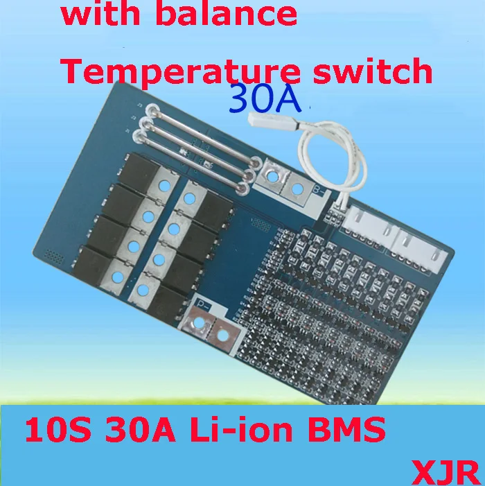 10S 30A литий-полимерная lipo BMS/PCM/PCB плата защиты аккумулятора для 10 ячеек 18650 литий-ионная батарея с балансом w/Temp