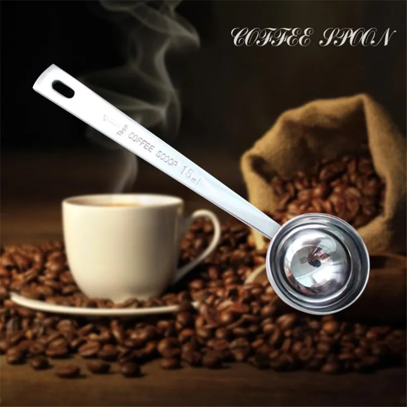 1PC Coffee Scoop Tablespoon exact 15ML Stainless Steel Measuring Coffee Spoon Long Handled Coffee Scoop coffee accessories D06 (6)