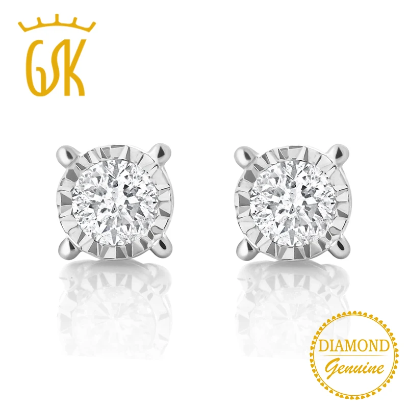 Gemstoneking igi Сертифицированный природных алмазов-Jewelry 0.20 cttw Иллюзия комплект
