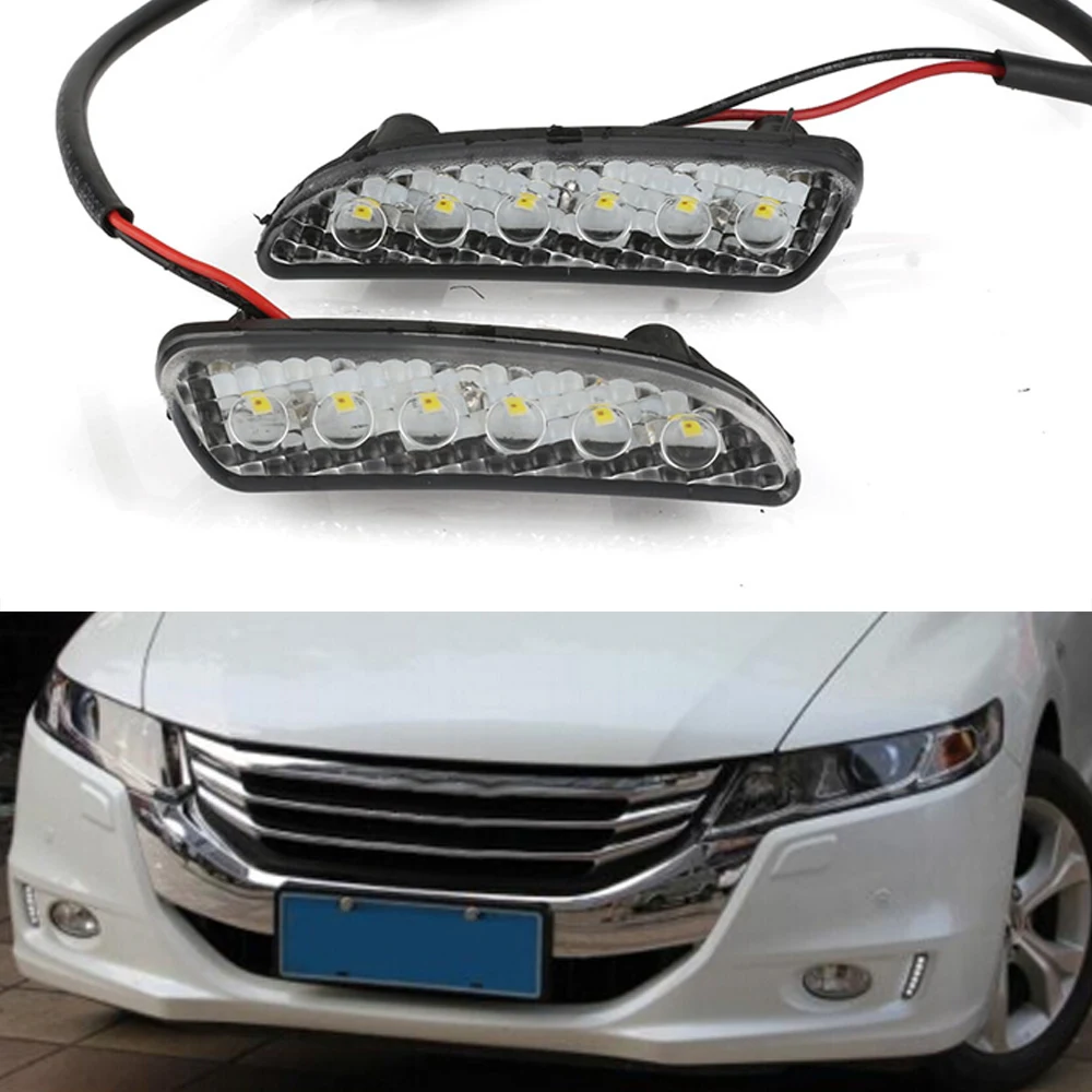 

For Honda Odyssey 2012-2014 New Auto Car LED Light DRL Driving Daytime Running Lights White Yellow Daylight D35