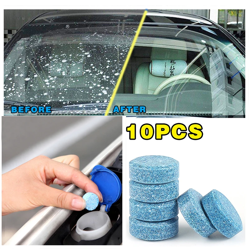 

10PCS (1PC=4L Water) Car Windshield Glass Cleaner Water Car Solid Wiper Fine Seminoma Wiper Auto Window Cleaning Car Accessories