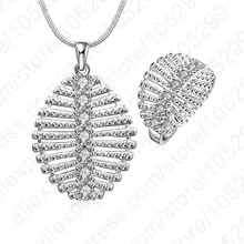 Лидер продаж, 925 пробы, серебро, кубический цирконий, кристалл, рыбья кость, кулон, ожерелье, кольцо, ювелирные наборы, фантастический подарок