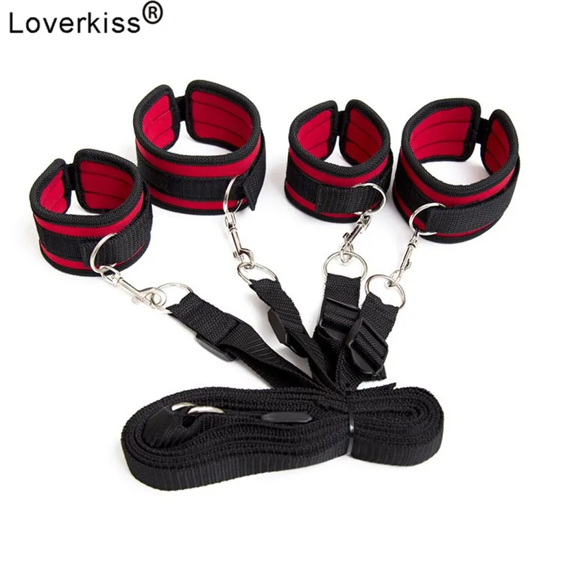 Красный нейлоновый галстук Loverkiss ремешок для кровати набор бондажа БДСМ