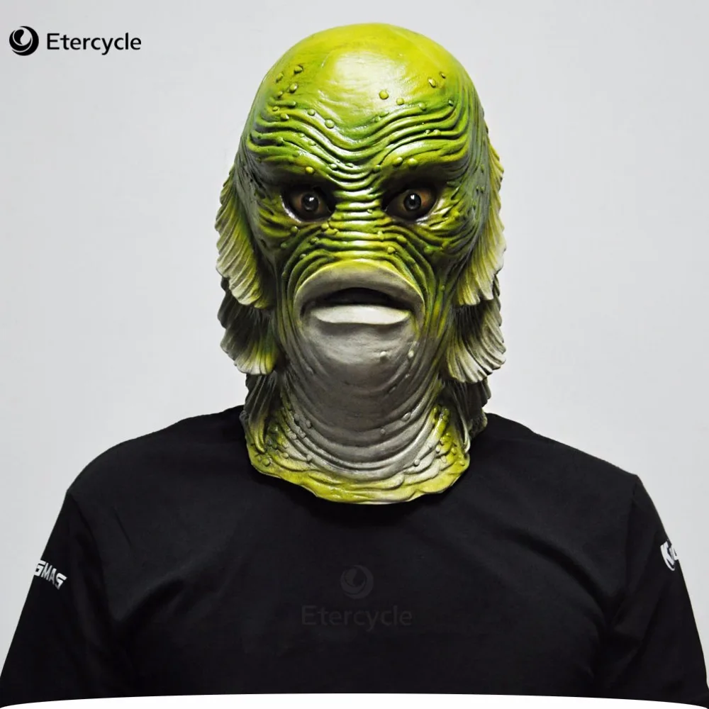 

Scary Monster Latex Fish Mask Creature from the Black Lagoon Cosplay Merman Props Adult Halloween Masks