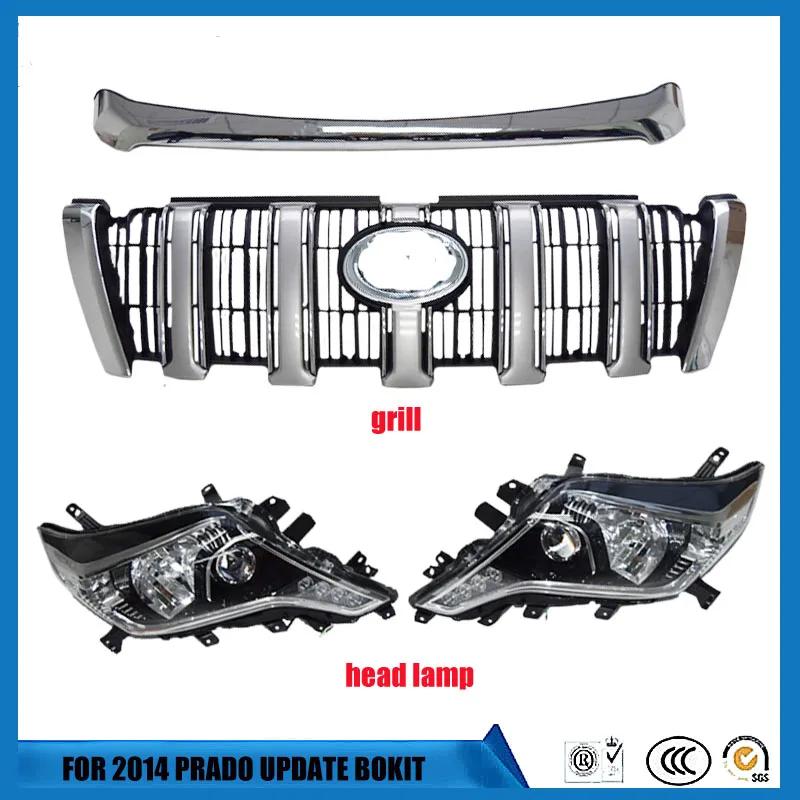 2010- Prado обновление до led хромированная решетка для Land cruiser Prado