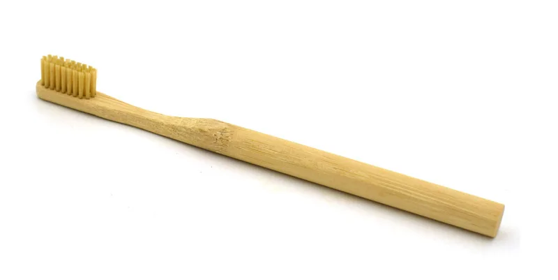 Радужная зубная щетка многоцветная зубная щетка из натурального бамбука с круглой бамбуковой ручкой мягкая щетина Экологичная зубная щетка для взрослых - Цвет: Бежевый