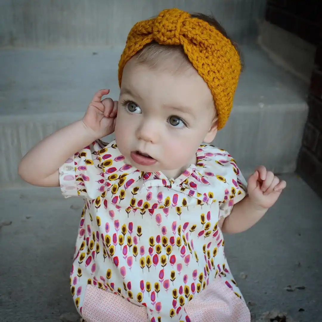 knitted headband for baby girl