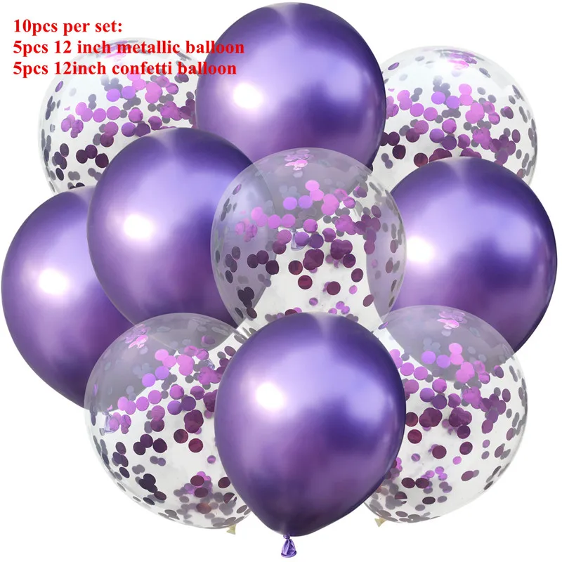 10 шт. 12 дюймов шары из латекса цвета металлик воздушные шары с конфетти цвета розовое золото принадлежности для дня рождения Свадьба Детская игрушка для душа украшения - Цвет: as picture