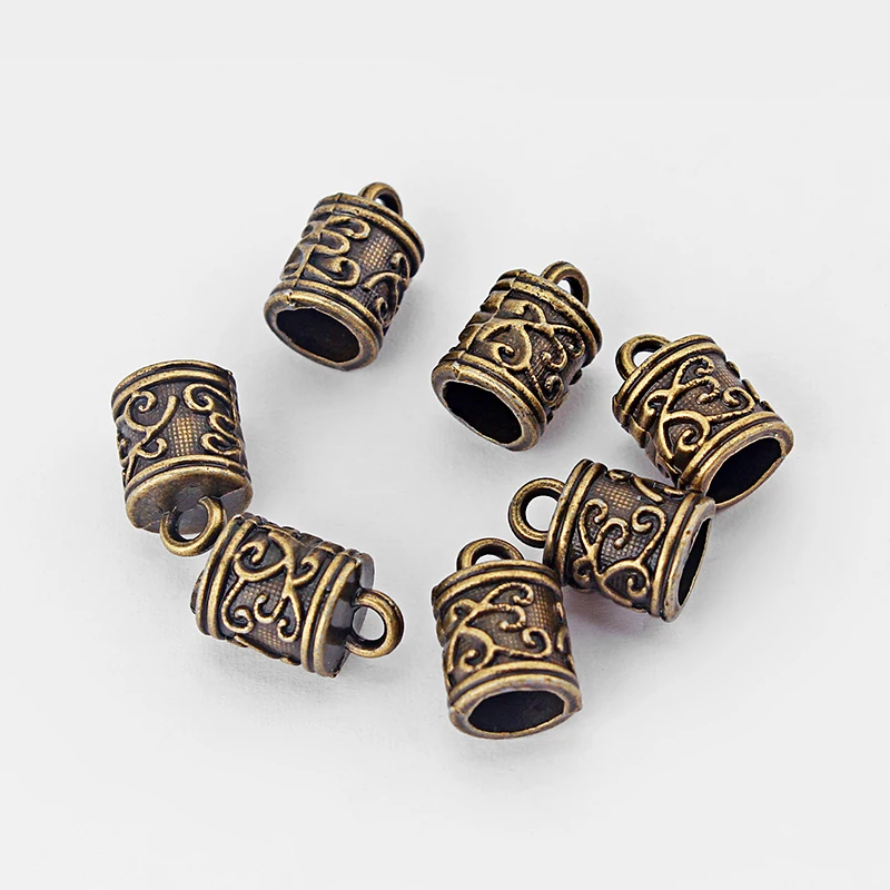 30 шт античная бронза тон концевые крышки бусина пробка для 5 мм круглый браслет ожерелье шнур