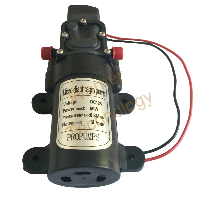 

3pcs Small Diaphragm pump 0142YA 12V 60W Micro Self-Priming pump Spray pump 0.8MPa 5L/ Min, Max Head 60M For Water washing