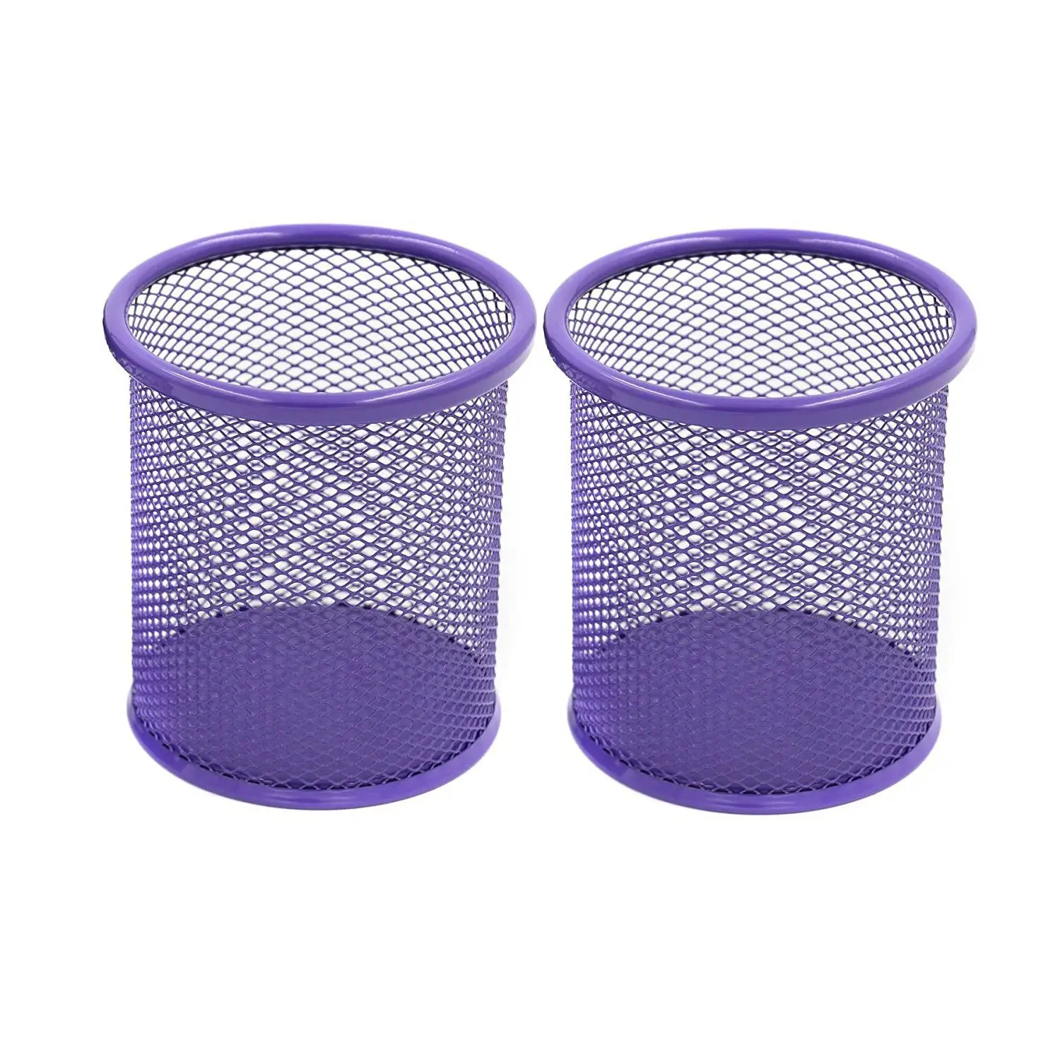 4 PCS Round Mesh Steel Pencil Holder , Purplein Pen Holders from Office & School Supplies on