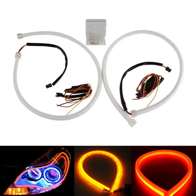 

2x 45cm DRL Flexible LED Tube Strip Style Daytime Running Lights Tear Strip Switchback Headlight Turn Signal Lamp Parking Light