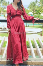 wine red long sleeve cotton and linen long medieval dress Renaissance Gown princess Victorian dress/Marie Antoinette