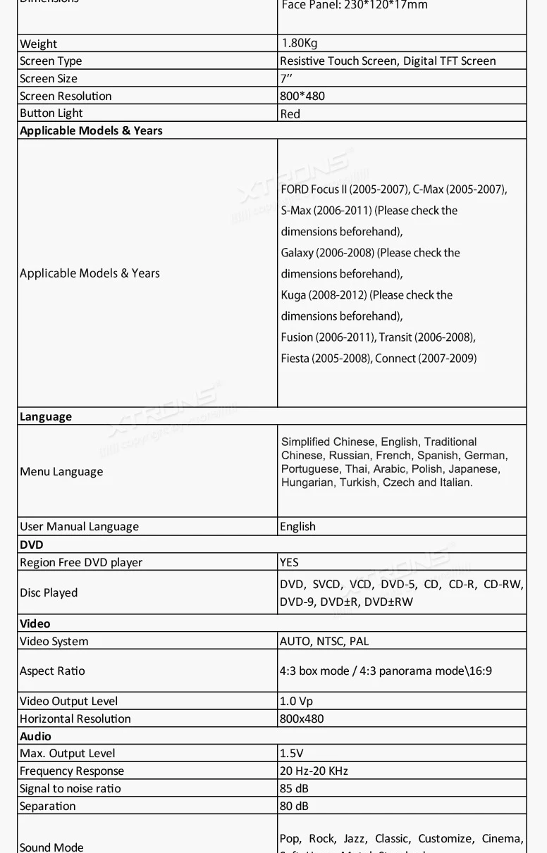 Excellent 7" Black Special Car DVD for Ford Transit 2006-2008 & Galaxy 2006-2008 & Mondeo 2003-2007 & S-Max 2006-2011 with Original UI 15 Excellent 7" Black Special Car DVD for Ford Transit 2006-2008 & Galaxy 2006-2008 & Mondeo 2003-2007 & S-Max 2006-2011 with Original UI 15