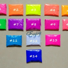 700 г Смешанные 14 флюоресцентные цвета порошка не светящаяся пудра, фосфорный Пигмент Порошок для лака для ногтей, живописи и печати