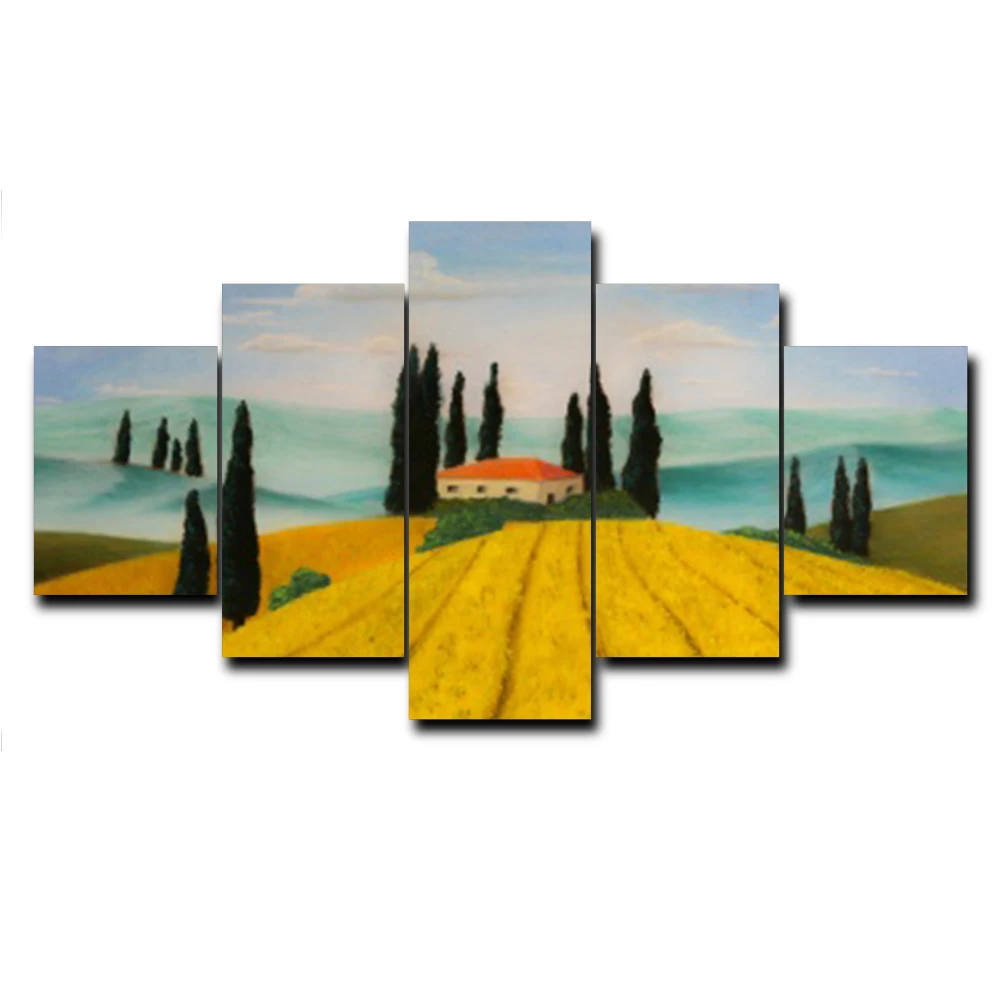 buy Laeacco Autumn Field Landscape Scenery Art Oil Painting Canvas Cloth Prints Photo For Bed Living Room Wall Home Decor Picture