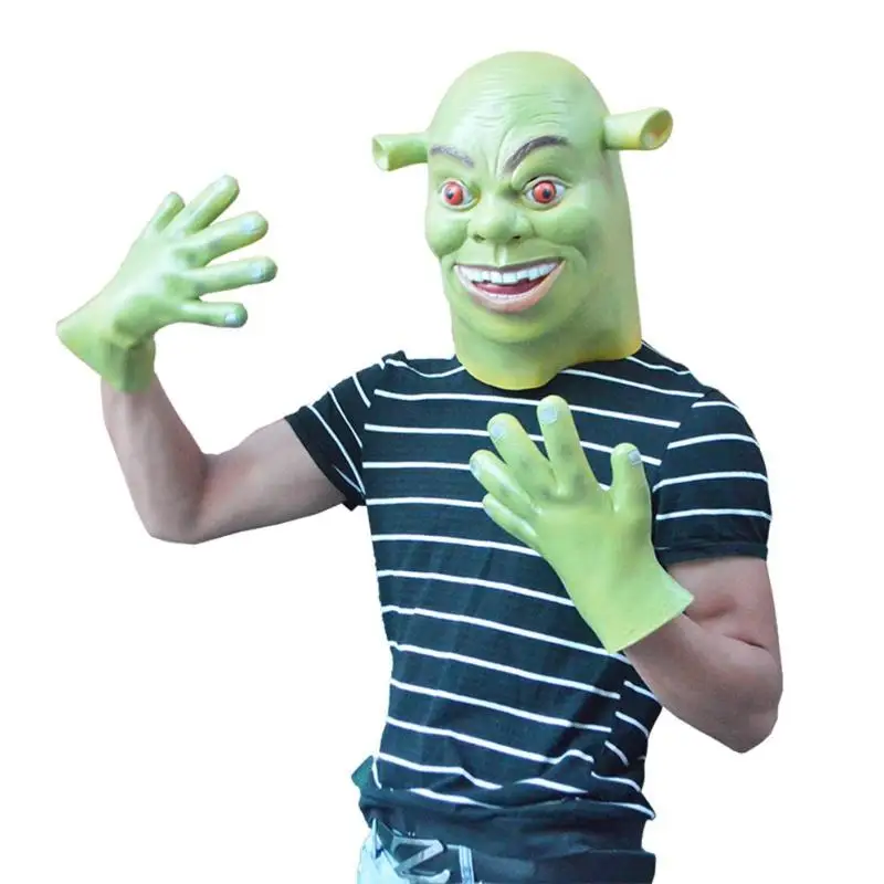 2018 Хэллоуин косплей перчатки для представлений Shrek Horror Ghosts Голова маска набор