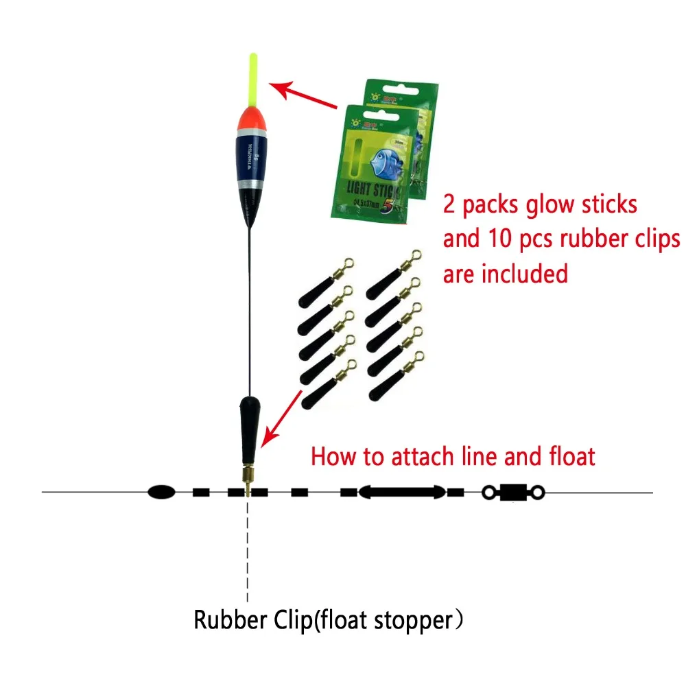 10pcs Portable Wood Light Stick Drift Tube Bobber Fishing Float Color_s C3G9 10pcs Portable Wood Light Stick Drift Tube Bobber Fishing Float Color_s C3G9