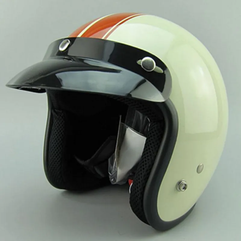 Винтажный мотоциклетный шлем с козырьком 3 защелками в стиле ретро|helmet peak|visor