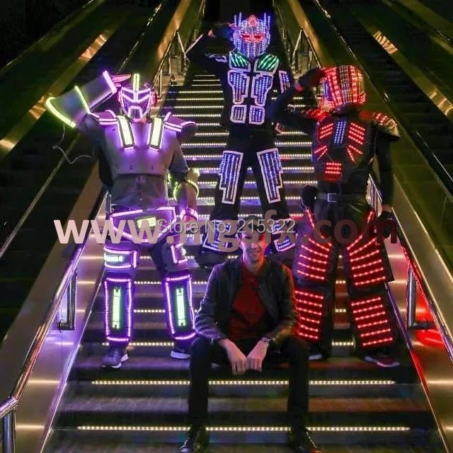

LED Robot / Kyroman / David Guetta Costumes / Stilts walker LED Robot suit