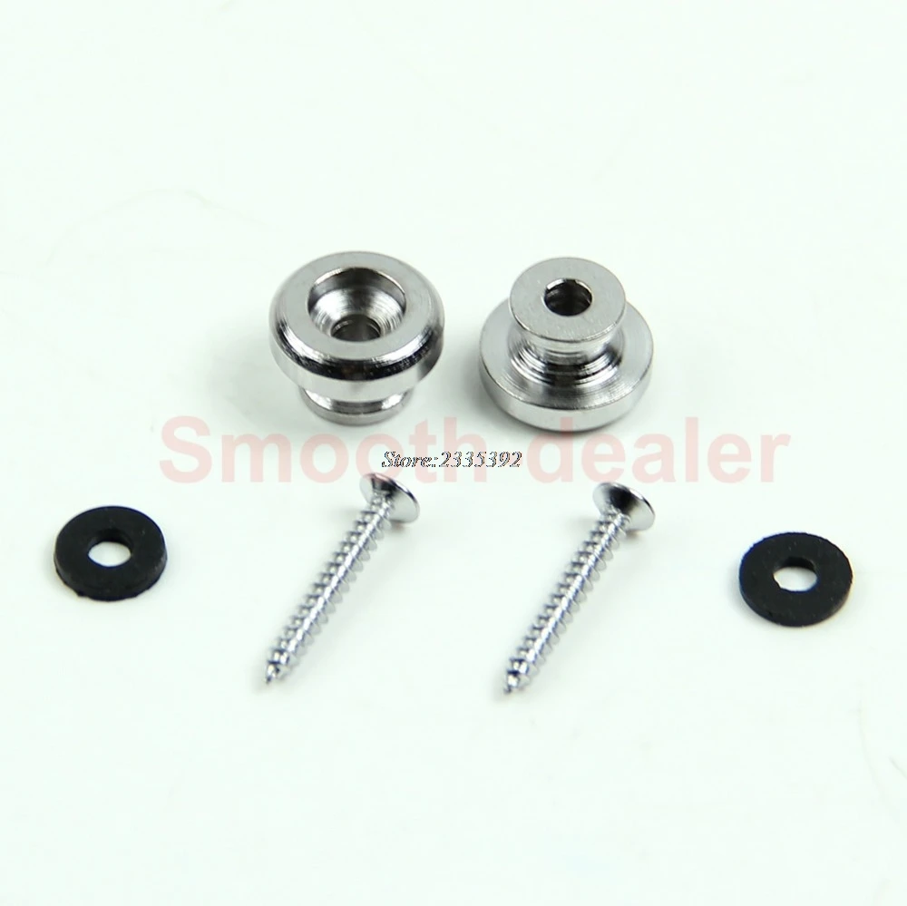 

2 Chrome Strap Button Locks Screws washer Replacement part for Mandolin Guitar