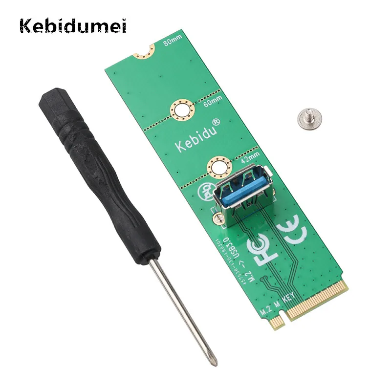 Kebidumei Professional Ngff M.2 Ranura Usb3.0 Pci E Tarjeta вертикальный адаптер для расширения слота M2
