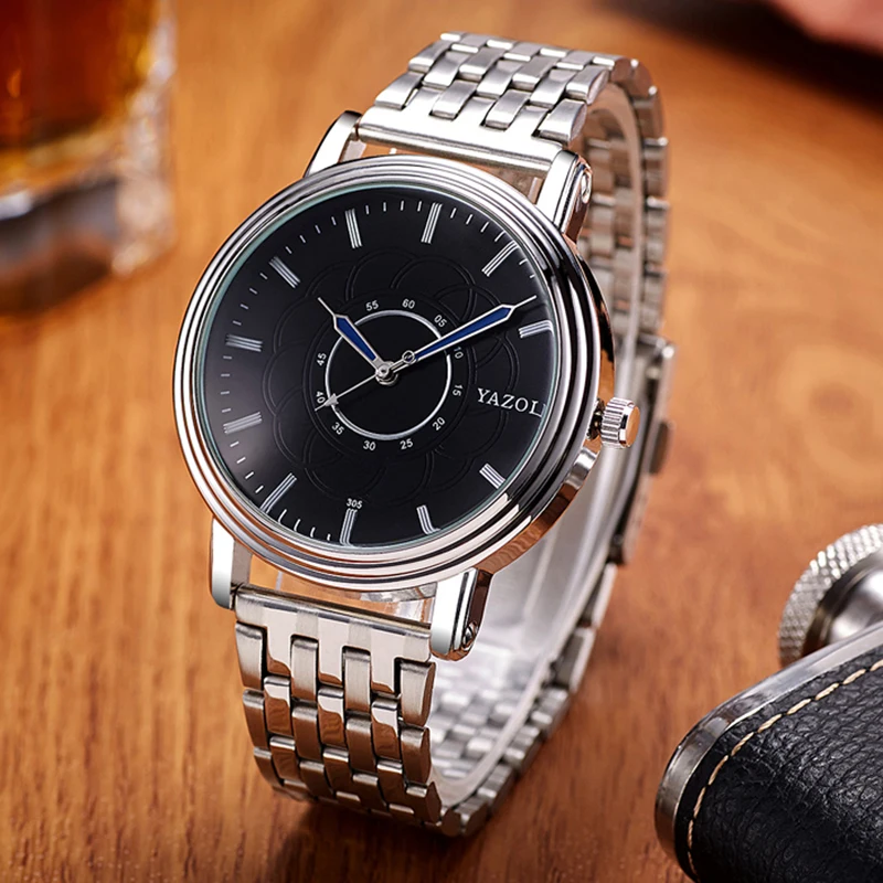 

YAZOLE Brand Fashion Watch Mens New Quartz Watch Men Luxury Watch Waterproof Full Steel Watches Luminous Hour relojes hombre