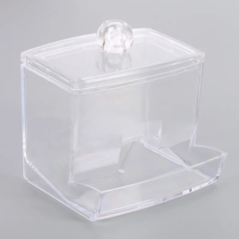 Акриловый контейнер для хранения держатель коробка прозрачные ватные тампоны палочки косметичка высокого качества Горячая