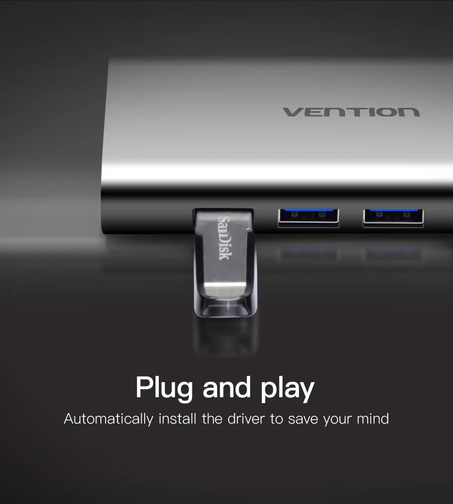 Vention usb-хаб usb type C к HDMI USB 3,0 концентратор Thunderbolt 3 адаптер для MacBook samsung S9 huawei mate 20 P20 Pro USB-C концентратор