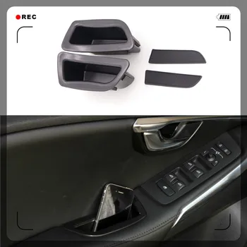 

Fit for Volvo V40 2013-2018 PLASTIC Accessories Car Interior Front Door Storage organizer Holder Box with the mat 2PCS