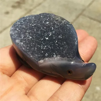 

Natural Crystal Stone Agate Hand Carved little hedgehog Healing Reiki Quartz Mineral Gemstone select Random delivery
