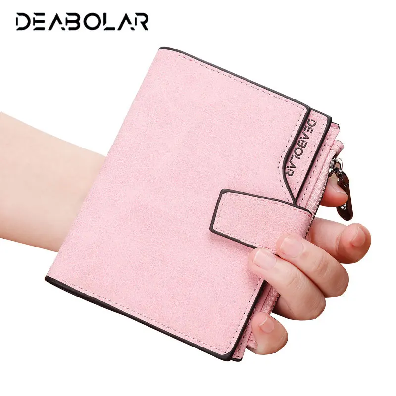 

Korean Style Woman Vintage Zip Hasp Leather Wallet Famous Brand Lady Card Holder Wallets Purses for Women
