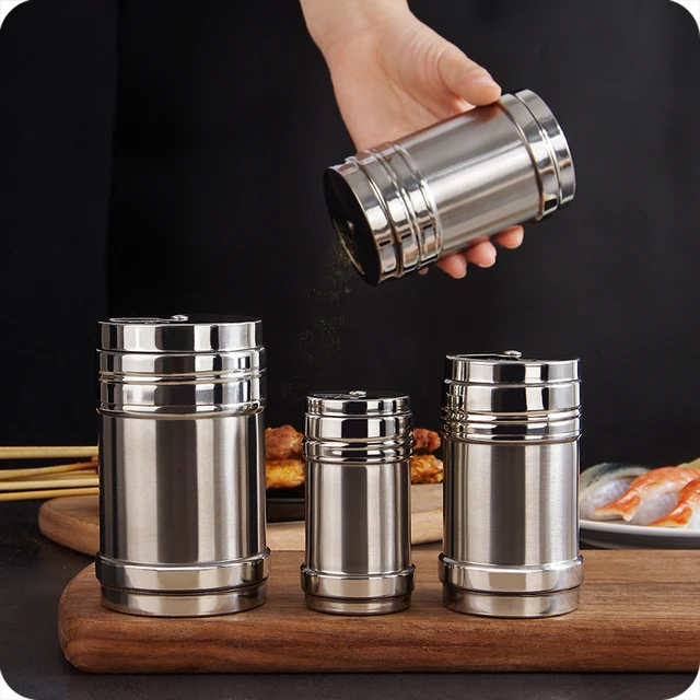 Stainless Steel Seasoning Storage Box Rotary Adjustment Spice Container
