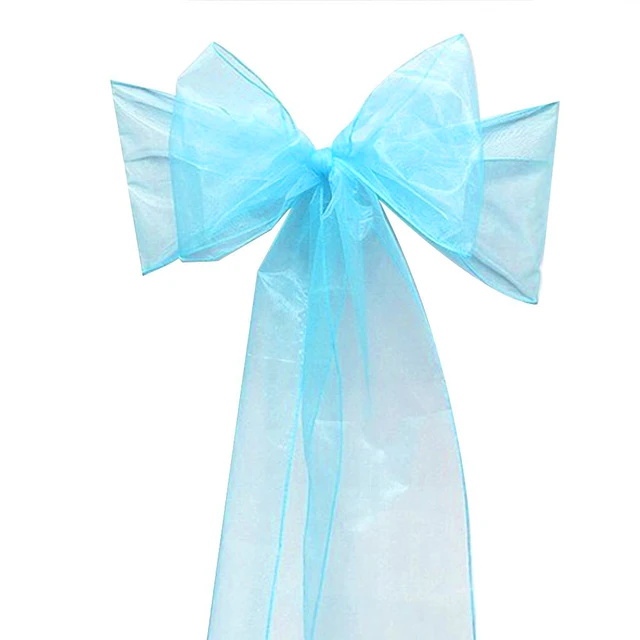 Aliexpress Bows 25pcs Turquoise New Organza Chair Sashes Bows 25pcs Turquoise New Organza Chair Sashes Bow Wedding And Events Supplies Party Decoration