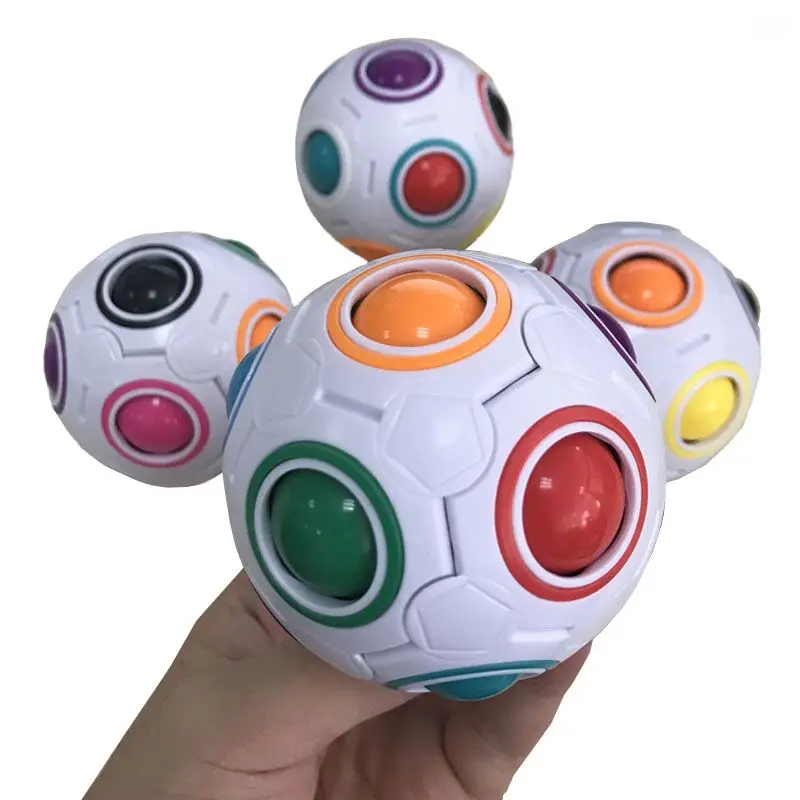

1Pc Creative Speed Rainbow Puzzles Ball Football Magic Cube Educational Learning Toys for Children Adult Kids Fun Spherical Toys