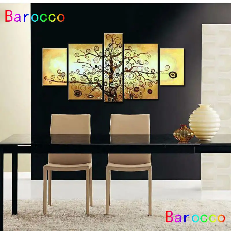 

5Pcs/Lot Landscape Abstract Picture 100% Hand painted Modern Oil Painting On Canvas Wall Art Paintings Home Decoration