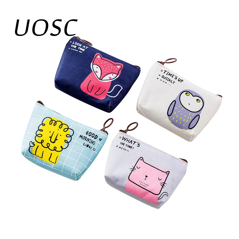 Кошельки UOSC для монет женские кошельки маленькие милые Мультяшные животные