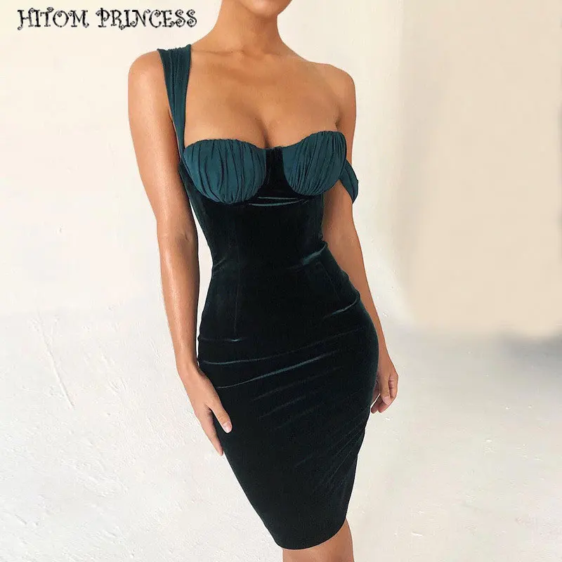 HITOM принцессы Для женщин Bodycon сексуальные платья знаменитости Спагетти ремень с