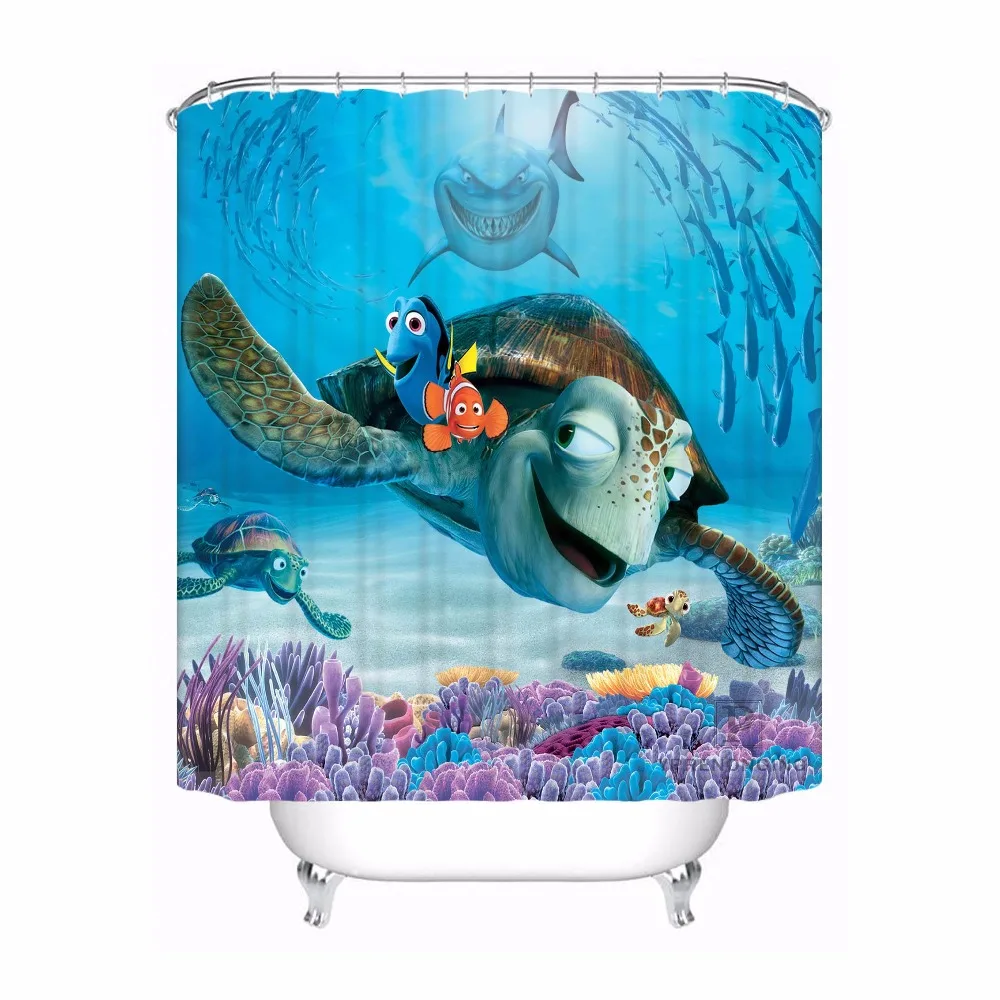 

Custom Waterproof Shower Curtain Finding Nemo Printed Bathroom Decor Various Sizes #180324-01-06