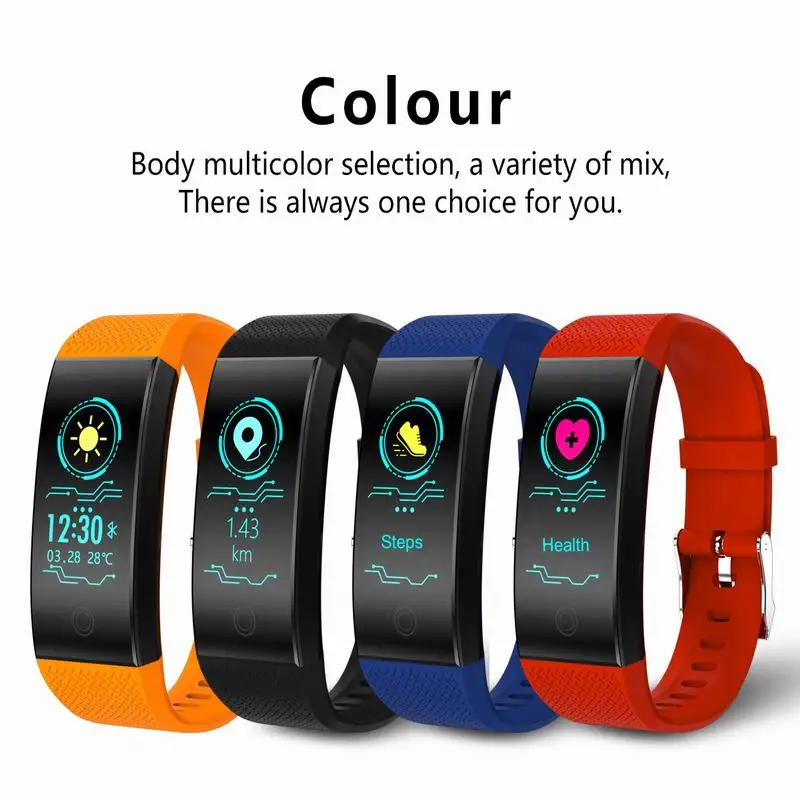 

New Bluetooth QW18 Fitness Bracelet Heart Rate Blood Pressure Meter Tracking Monitor Smart Watch for Android IOS phones