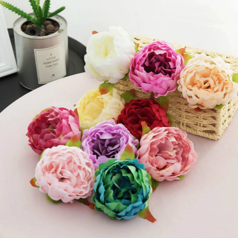 10 Pieces 10cm Peony Flower Head Silk Artificial Flowers For Wedding Decoration DIY Decorative Wreath Fake Flowers 10 Pieces 10cm Peony Flower Head Silk Artificial Flowers For Wedding Decoration DIY Decorative Wreath Fake Flowers