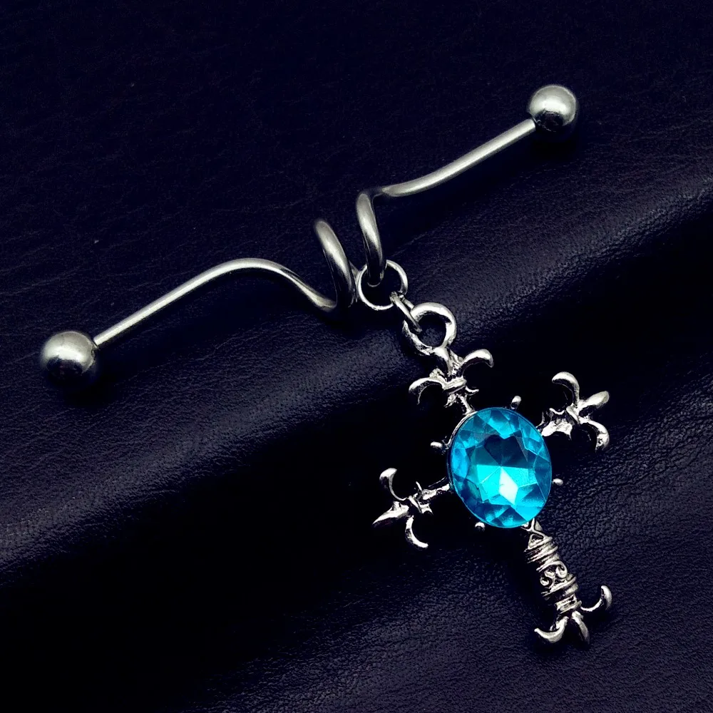 New arrival pink scaffold barbells 1 Pair surgical Stainless Steel big