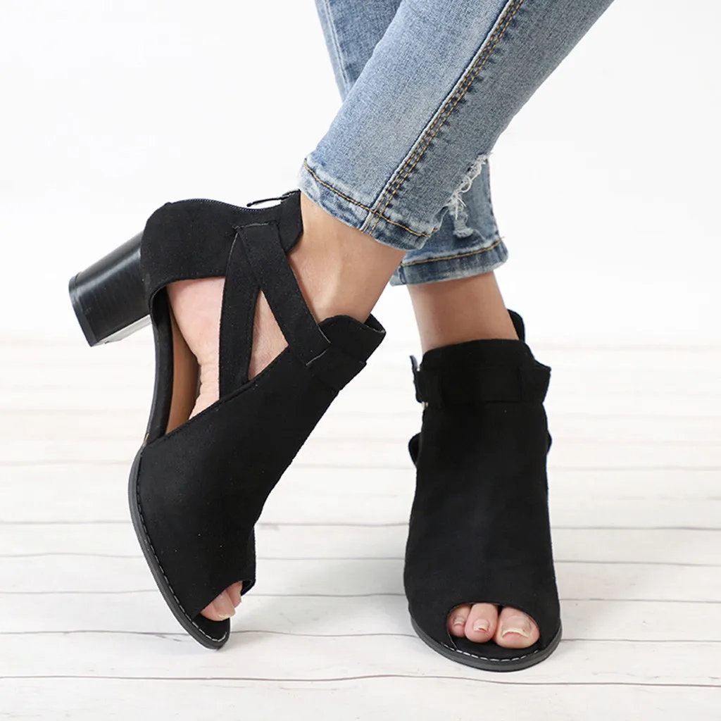 

Basic Fashion Spring Summer Ladies Sandals Fashion Fish Mouth Hollow Out Roma Shoes 2019 Apr29
