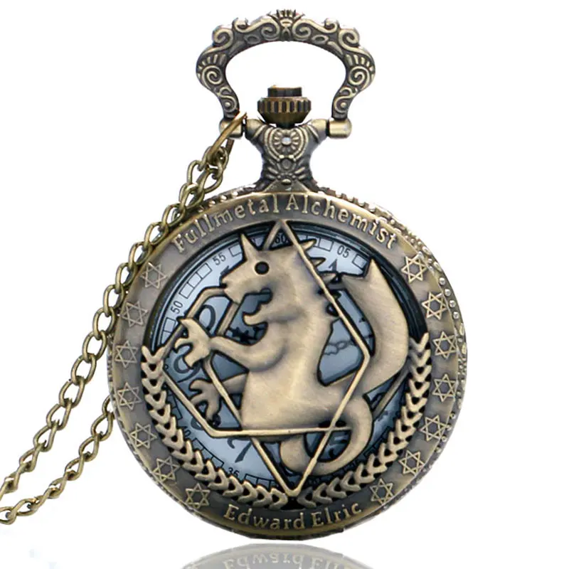 Несколько стилей Стальной алхимик скучный польский карманные часы серебряное ожерелье кулон мужские кварцевые часы Роскошные рождественские подарки