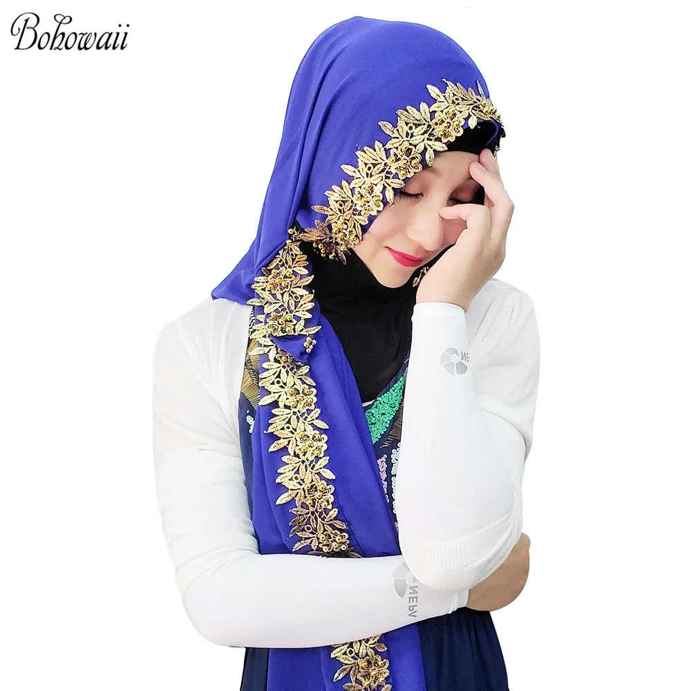 

BOHOWAII 19 Colors Hijab Scarfs for Ladies Muslim Scarves Fashion Turbantes Ramadan Hidjab Femme Long Chiffon Hijabs Headscarf